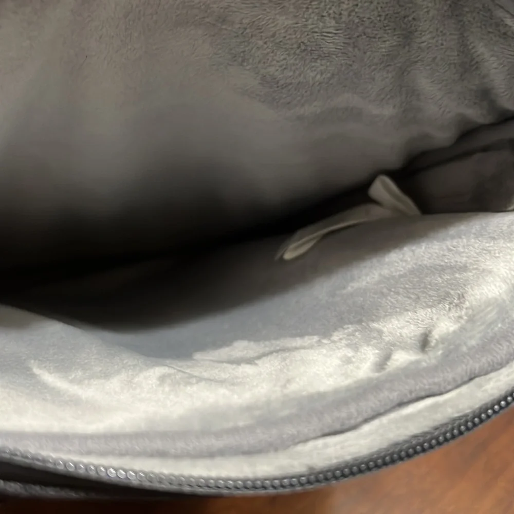 HP Padded Laptop Carrying Case RFDI Pocket Gray Canvas Tan Leather 16 x 11